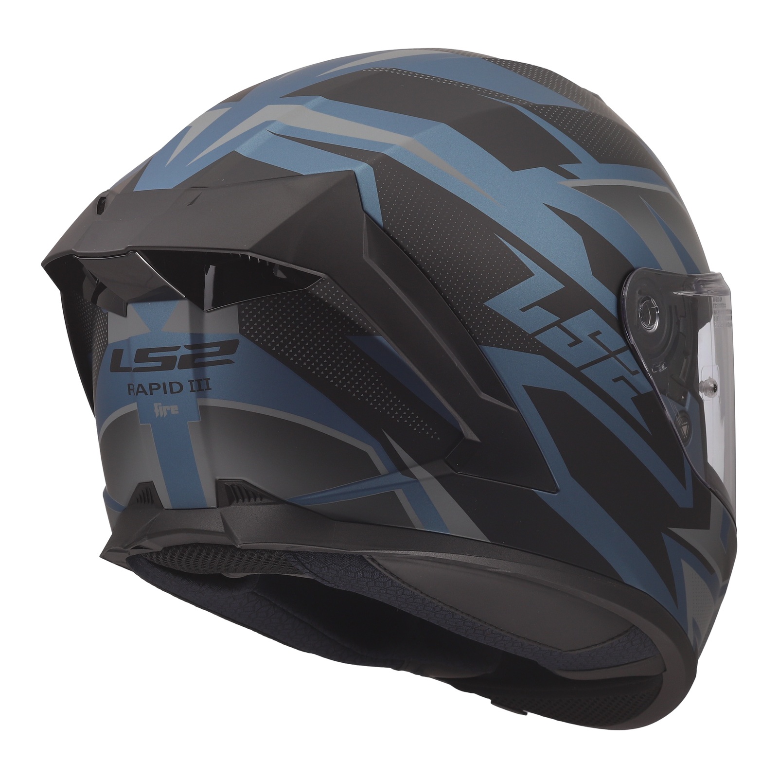 LS2 FF820 Rapid III Xtrem Road Helmet Black/Blue/Petrol - Image 2