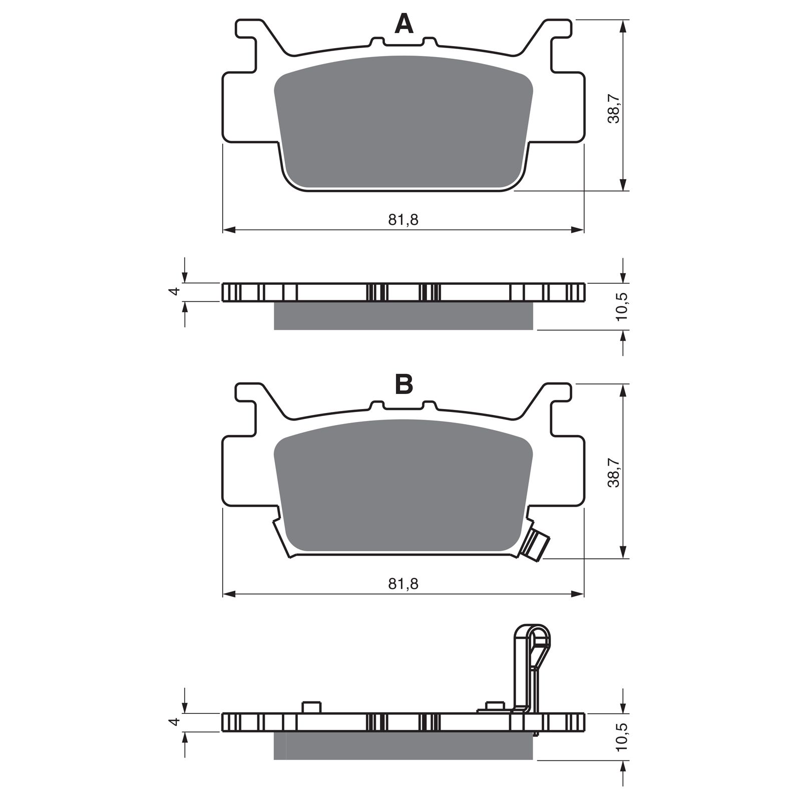 BRAKE PADS GOLDFREN OFFROAD RACING GF382 - K5 ( PR524 ) - Image 1