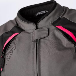 RST AVA CE Textile Road Jacket Ladies Black/Neon Pink - Image 4