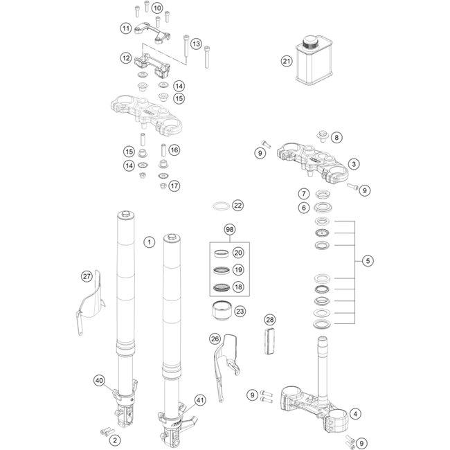 KTM Axle Clamp and Fork Pipe Right