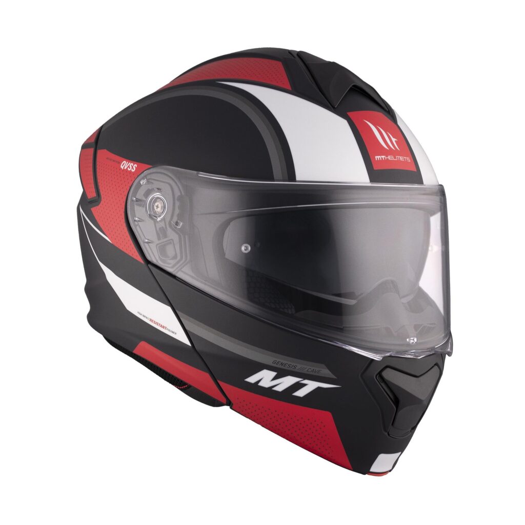 MT Genesis SV Cave Flip Front Helmet Matte Black/Red/White
