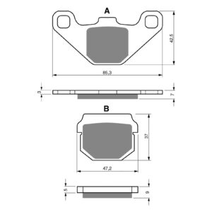 BRAKE PADS GOLDFREN OFFROAD RACING GF047 - K5 ( PR22 ) - Image 1
