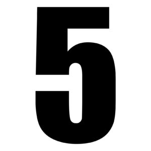 WHITES RACE NUMBER 6in VINYL #5 BLK PKT of 10 - Image 1