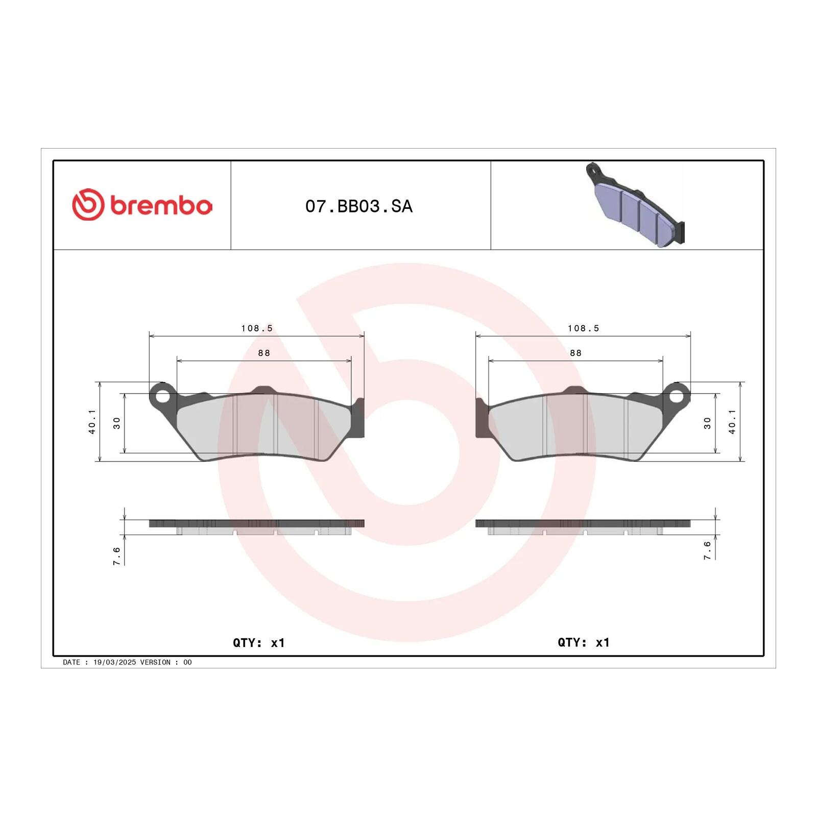 Brembo Brake Pad - Sintered Front - Image 3