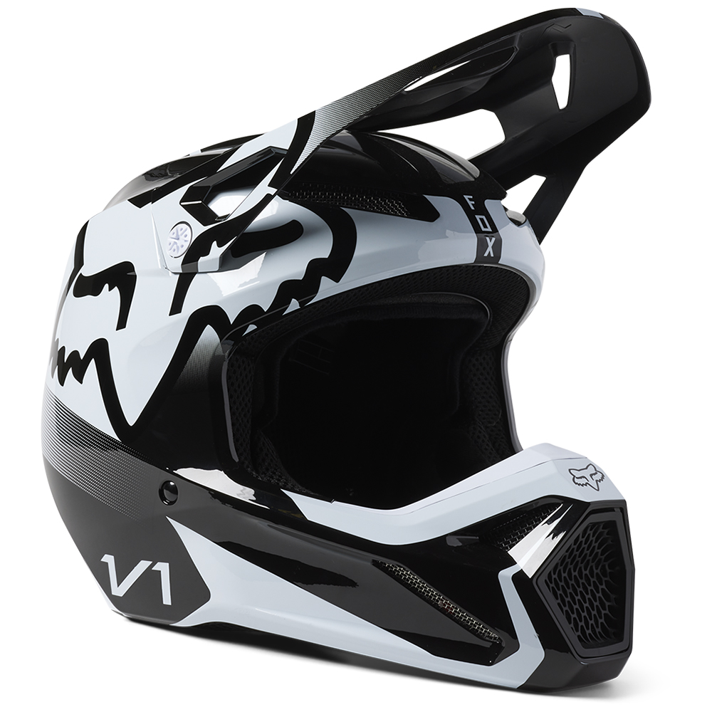 Fox V1 Leed MIPS ECE Motocross Helmet Black/White