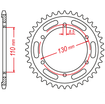 SPKT REAR OE STEEL 1870 48T #428