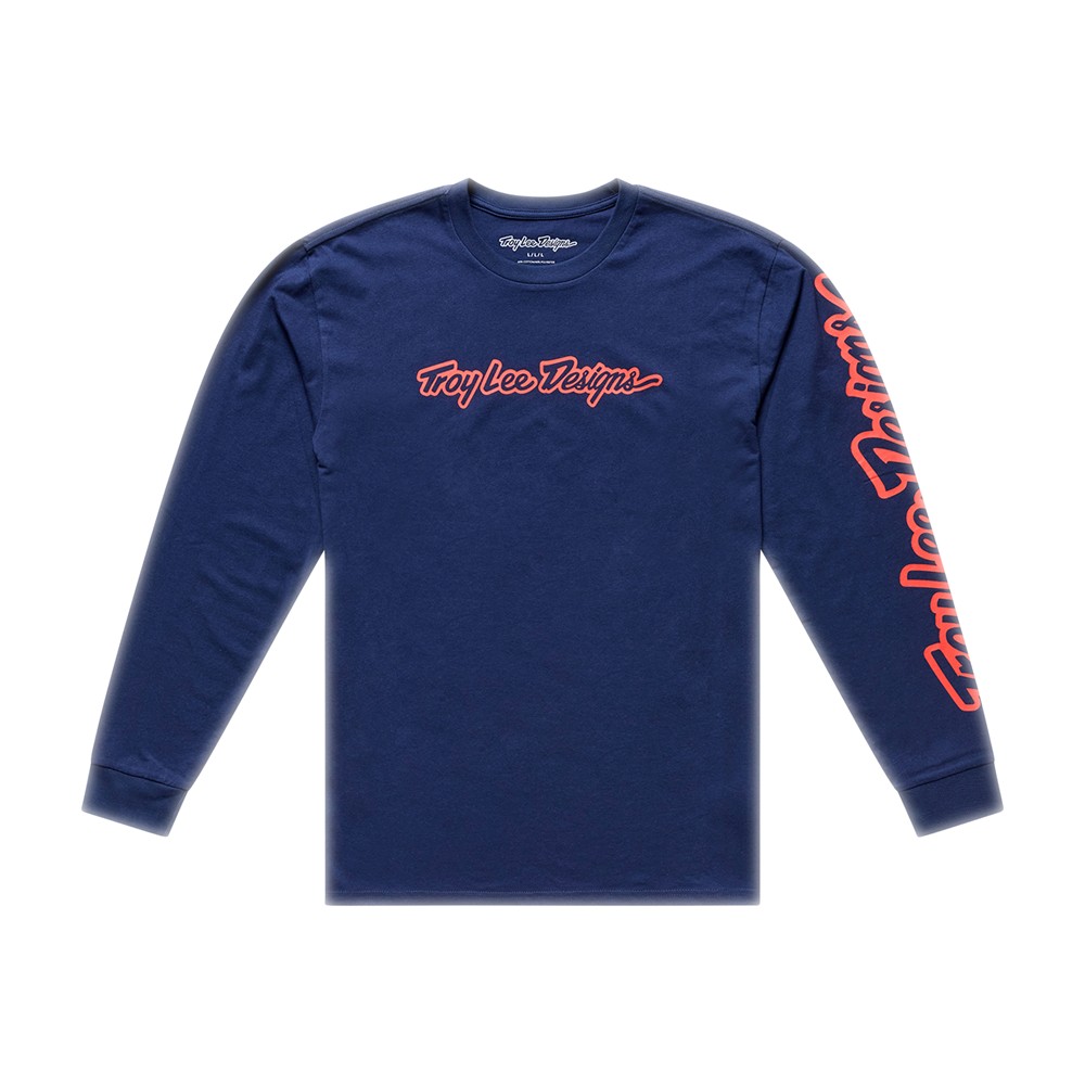 Troy Lee Designs Signature Long Sleeve Tee Navy