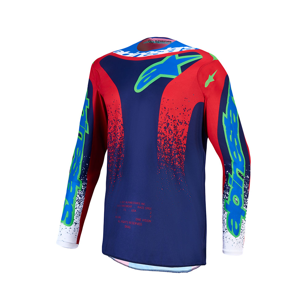 Fluid Drag Jersey Blue/Navy/Fire Red/White L - Image 1