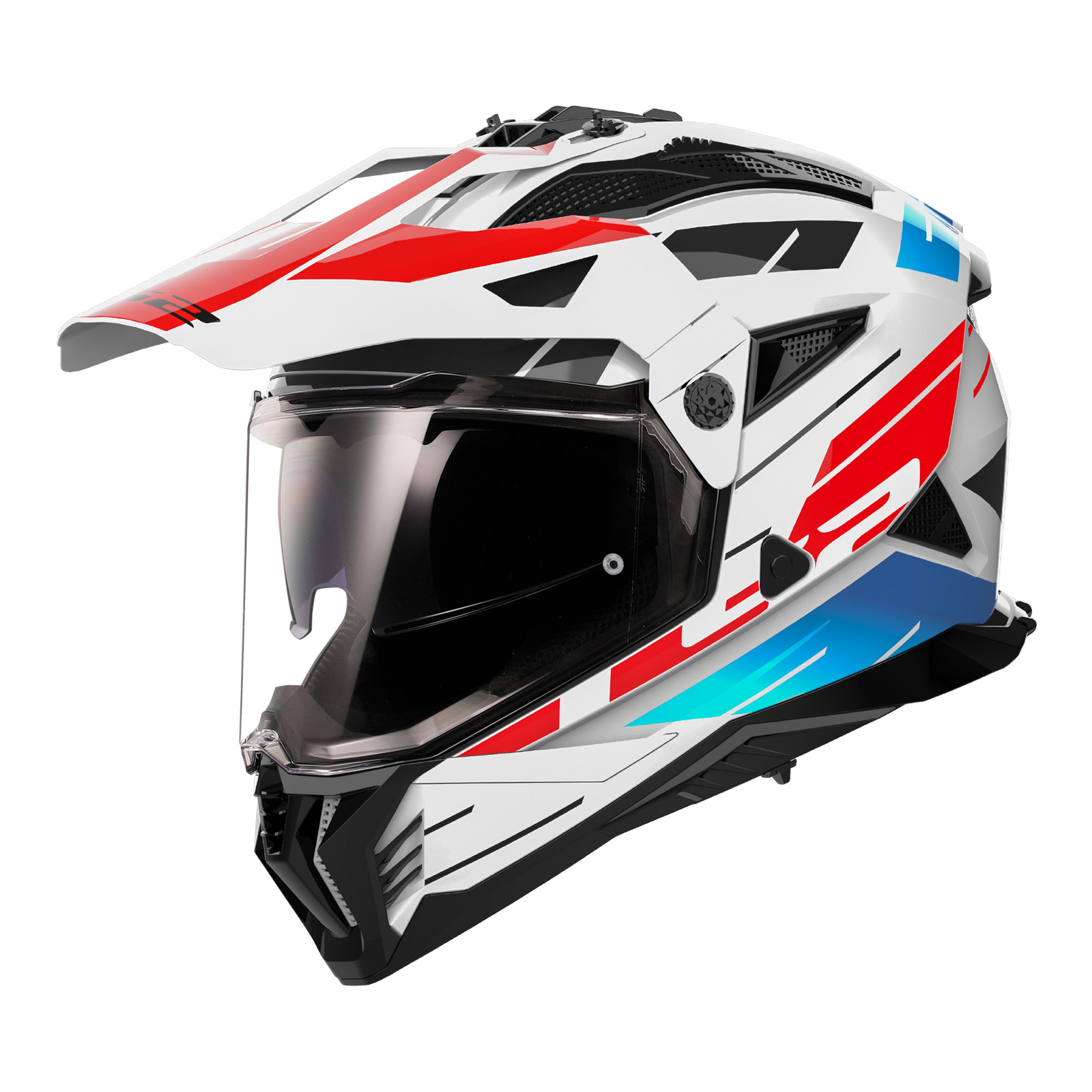 LS2 MX702 Pionneer II Namib Adventure Helmet White / Red / Blue - Image 1