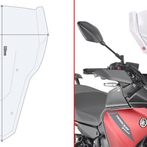 Givi Screen Clear 55x41cm 17.5cm Taller Yamaha Tracer 700 '20 - Image 2