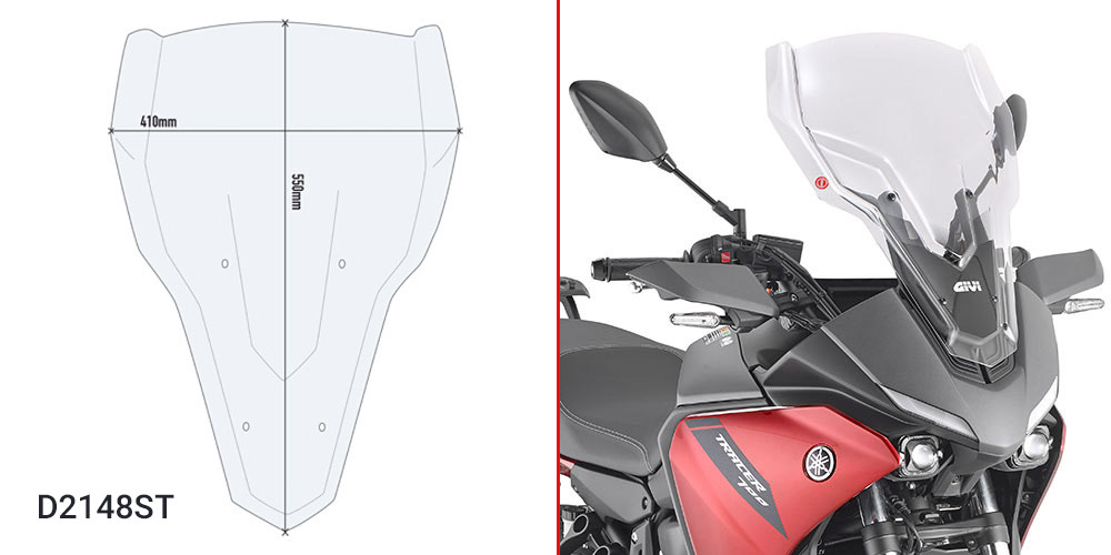 Givi Screen Clear 55x41cm 17.5cm Taller Yamaha Tracer 700 '20