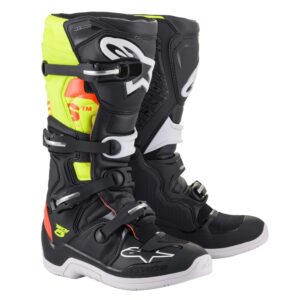 Alpinestars Tech-5 Motocross Boots Black/Red Fluoro/Yellow Fluoro - Image 1