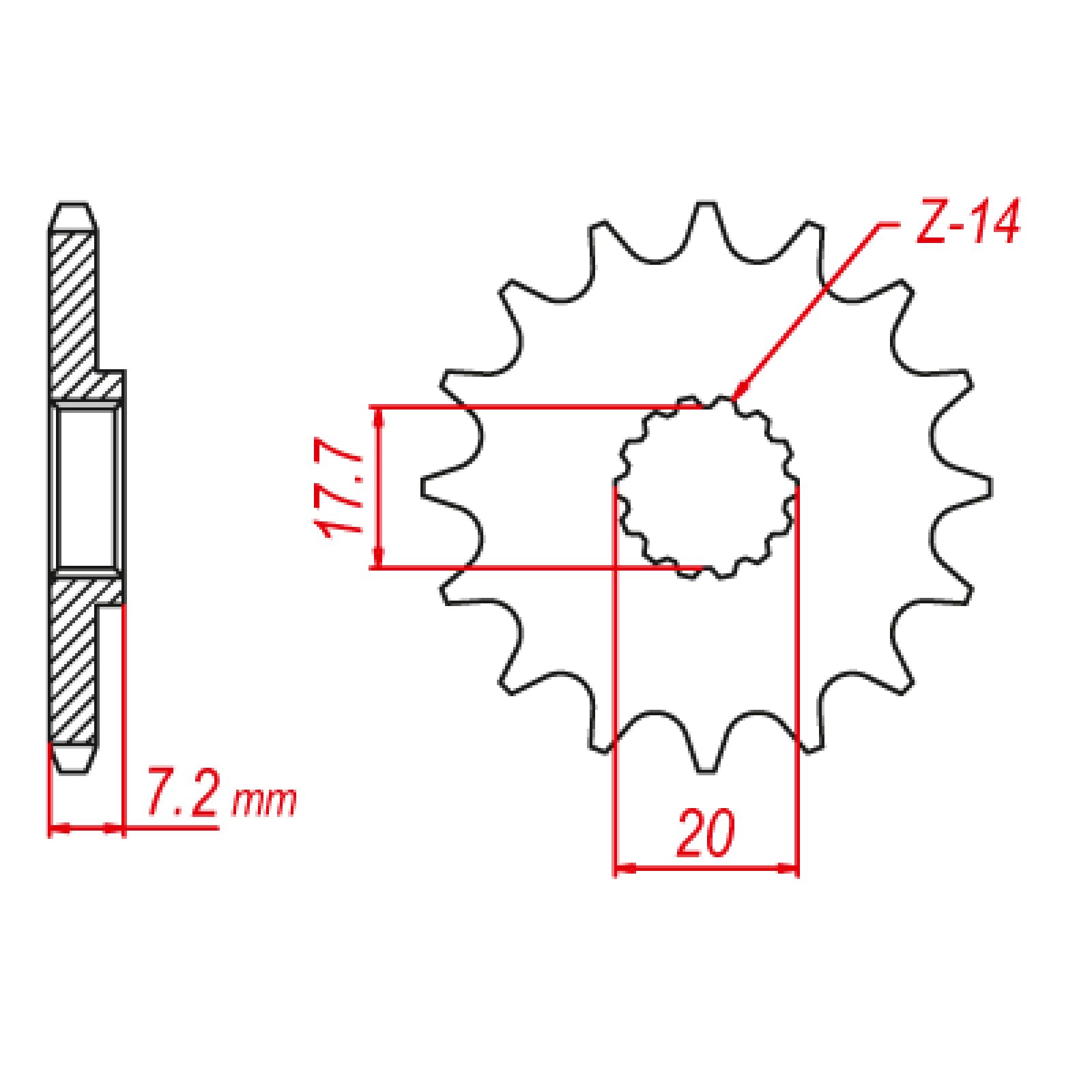 SPKT FRONT OE STEEL YZ65 14T #420 - Image 1