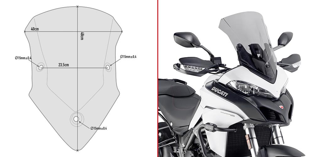 GIVI SCREEN DUCATI MULTISTRADA 950/1200/1260 '15-> SMOKED