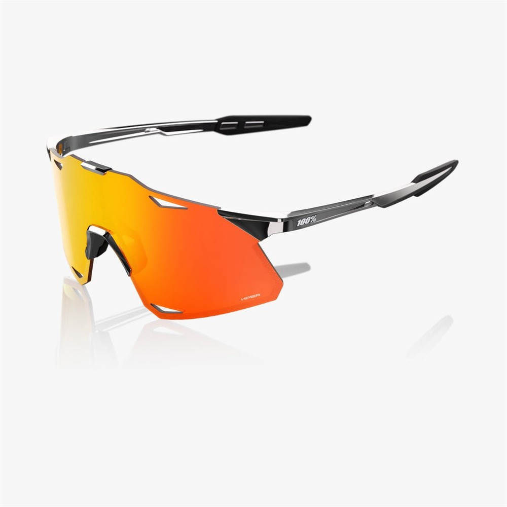 100% Hypercraft Black Chrome Sunglasses HiPER Red Mirror Lens