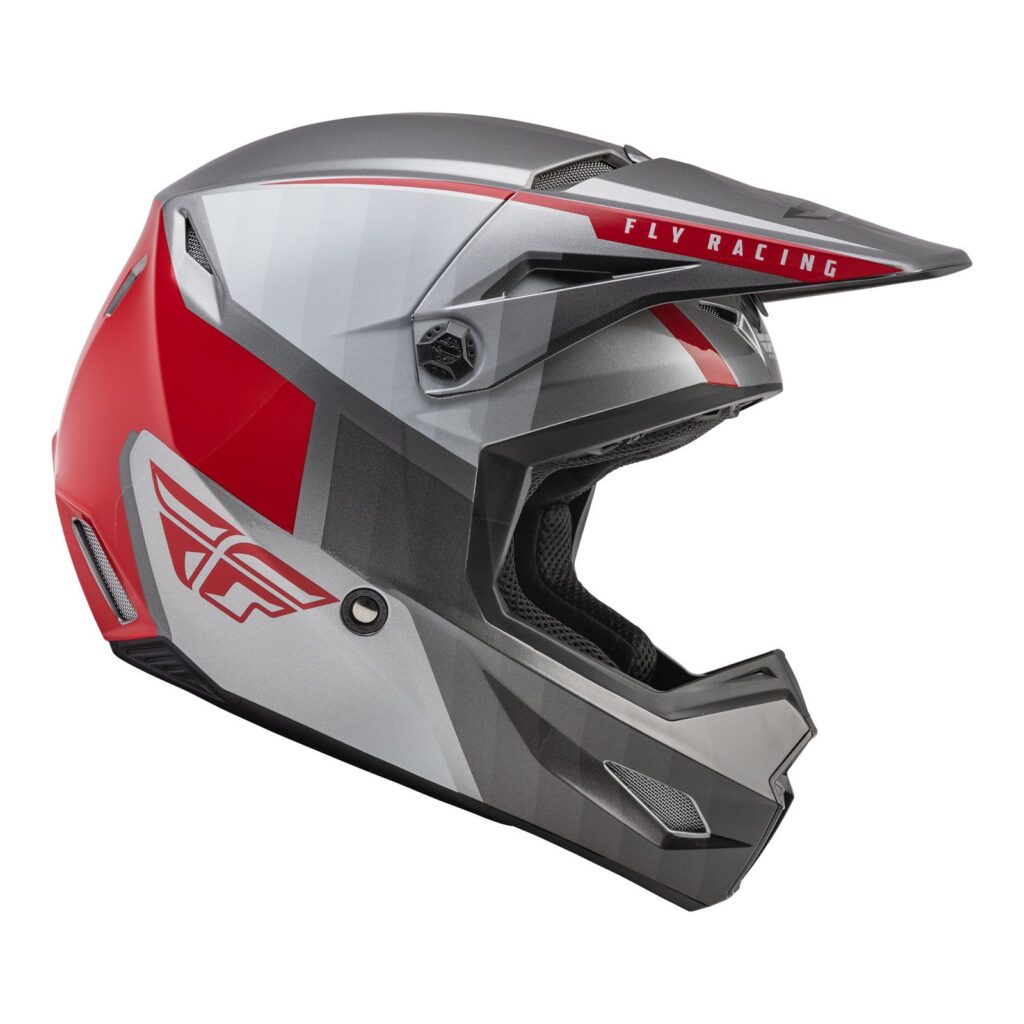 Fly Kinetic Drift Motocross Helmet Charcoal/Grey/Red