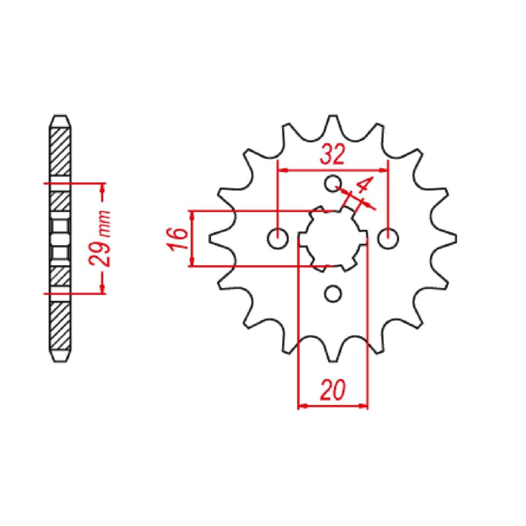 SPKT FRONT OE STEEL 1425 14T #428