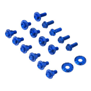 Zeta Aluminum Bolt Set Plastics Yamaha YZ125/250 '08- 17 pcs - Blue - Image 2