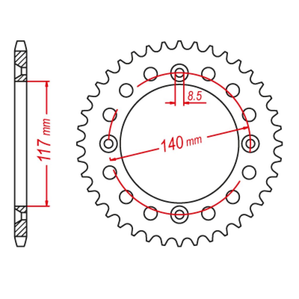 SPKT REAR OE STEEL 831 48T #428