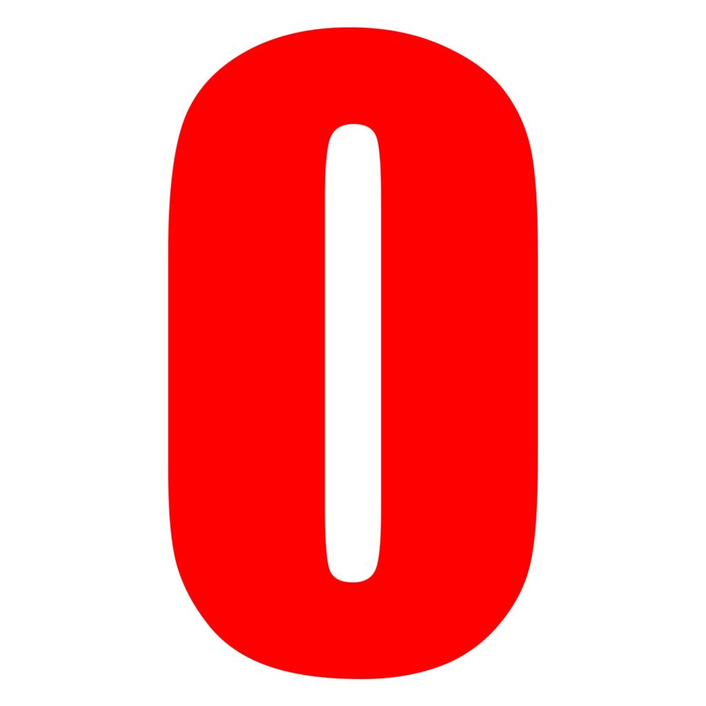 RACE NUMBER 6in VINYL #0 RED PKT of 10