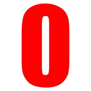 RACE NUMBER 6in VINYL #0 RED PKT of 10 - Image 1