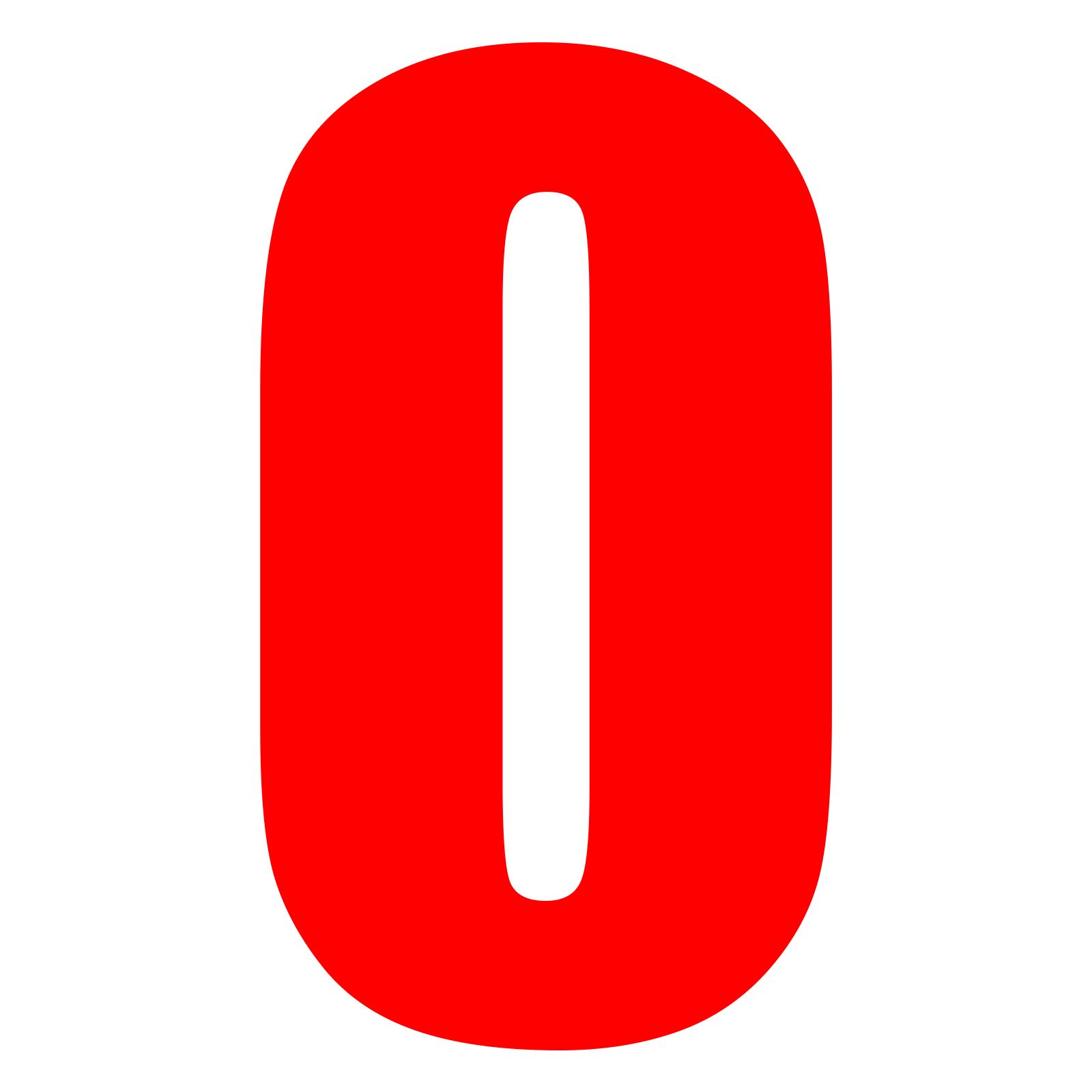RACE NUMBER 6in VINYL #0 RED PKT of 10 - Image 1