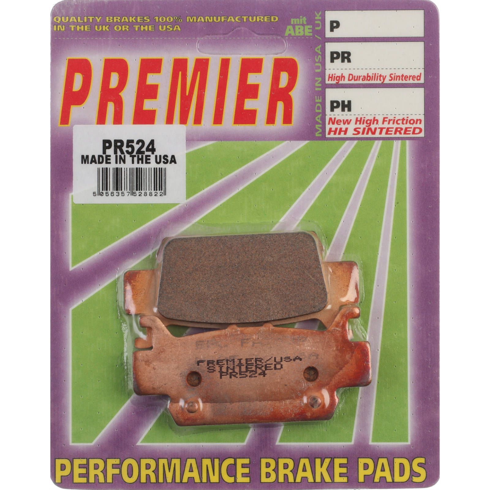 PREMIER BRAKE PADS FULL SINTERED PR524 - HON - Image 1