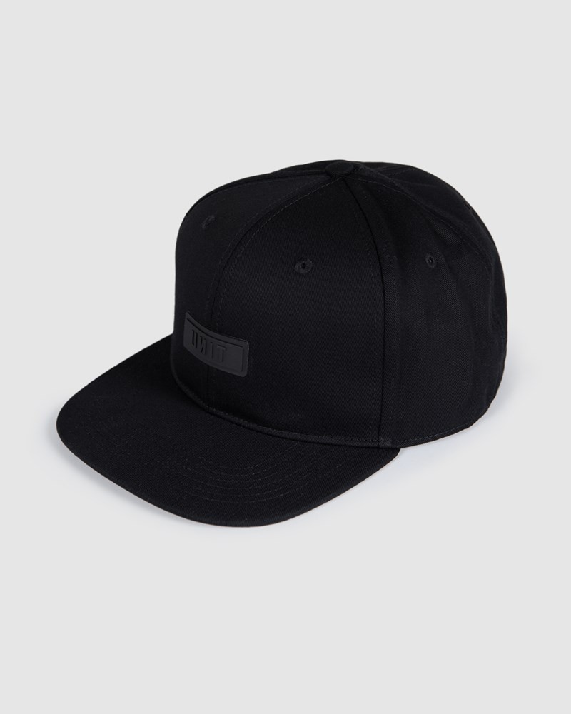 UNIT Esteem Flat Peak Snapback Cap Black