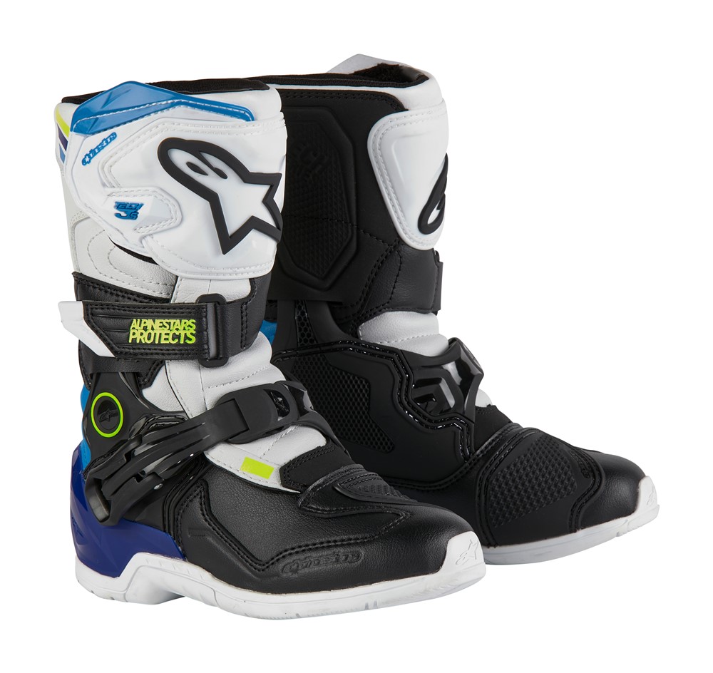 Alpinestars Tech-3S Motocross Boots Kids White/Black/Enamel Blue