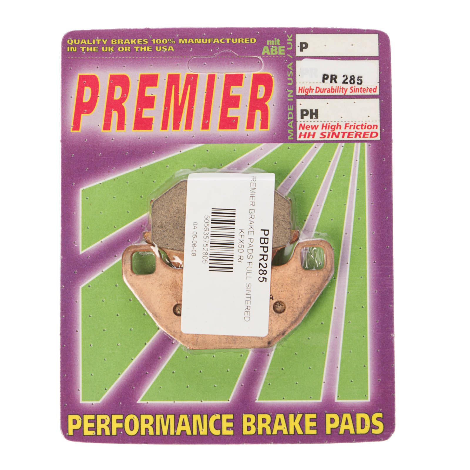 PREMIER BRAKE PADS FULL SINTERED KFX50 Rr - Image 1