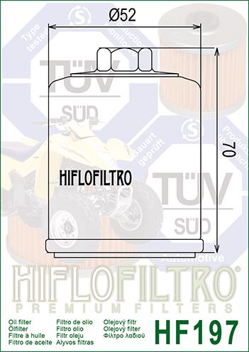 Oil Filter Hiflo HF197 German TUV Approved