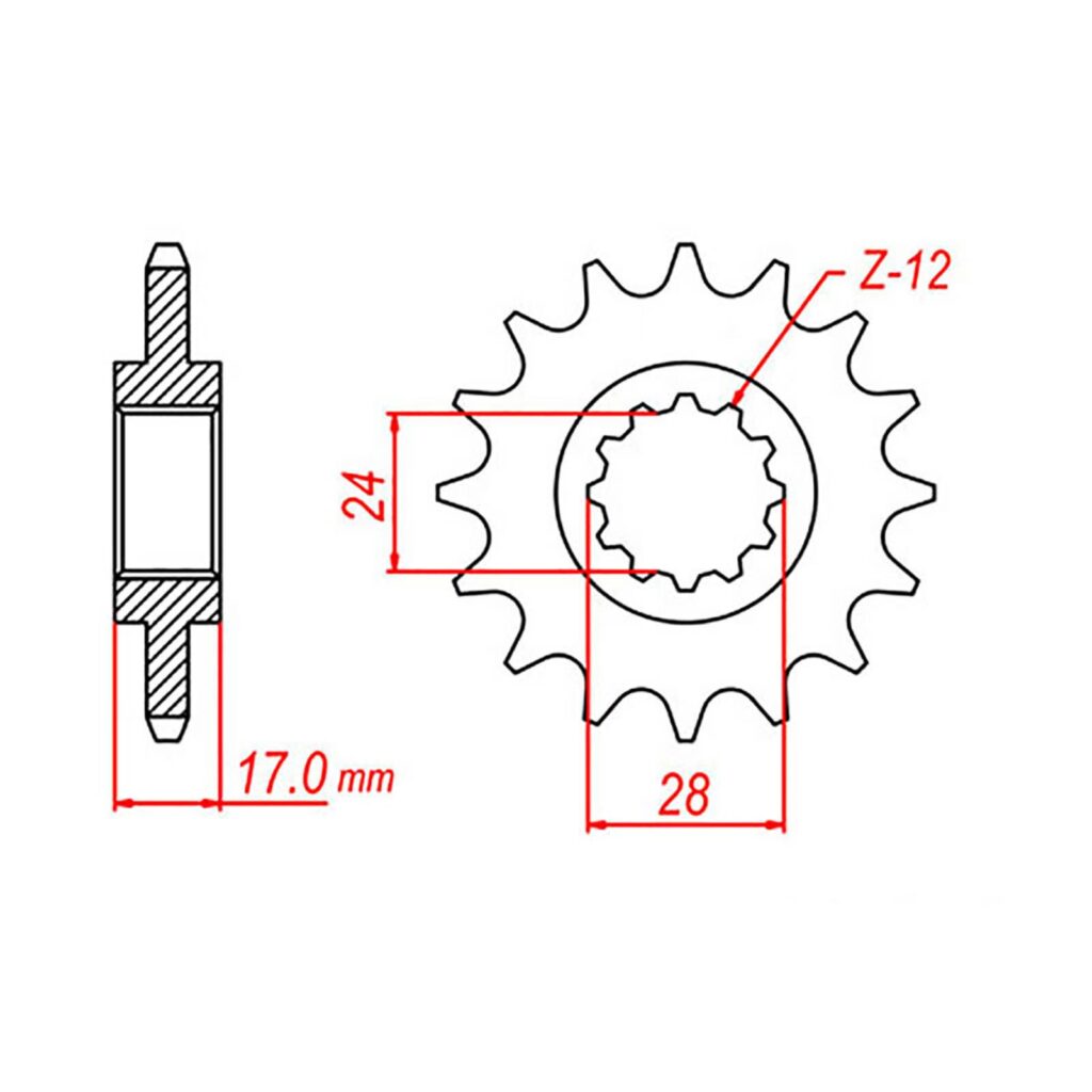 SPKT FRONT OE STEEL 1371 15T #525