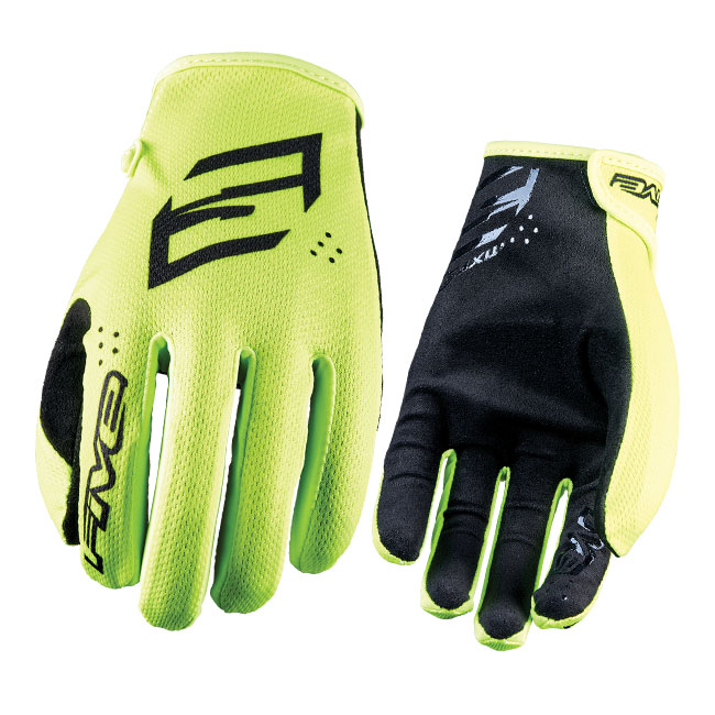 FIVE MXF4 Mono Motocross Gloves Kid Fluro Yellow