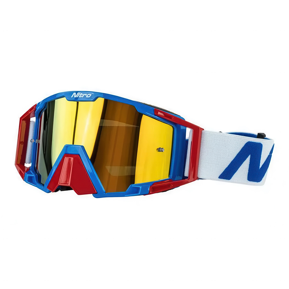 NITRO NV-100 Motocross Goggles Blue/Red/White