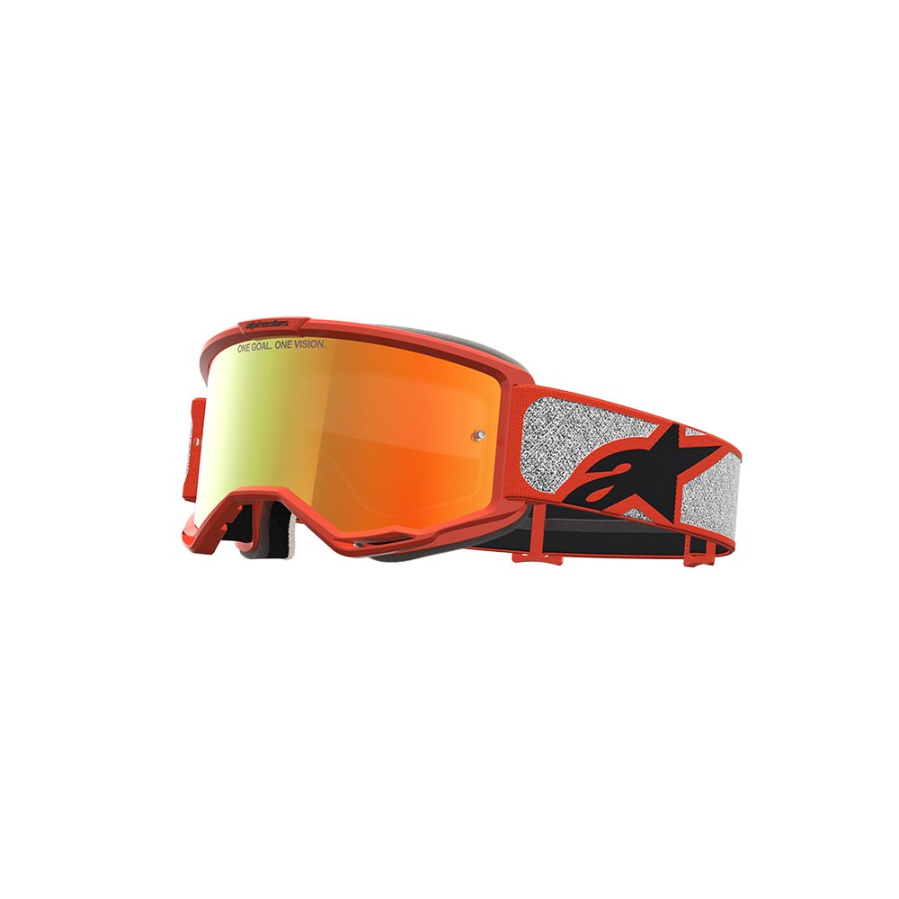 Alpinestars Vision 5 Rora Motocross Goggles SIlver/Orange Mirror Red Lens