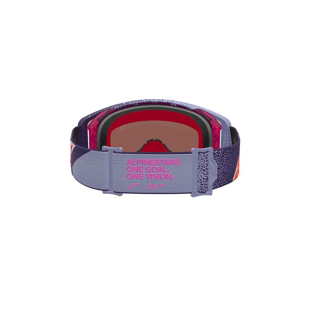 Alpinestars Hiten Motocross Goggles Purple/Red Mirror Pink Lens