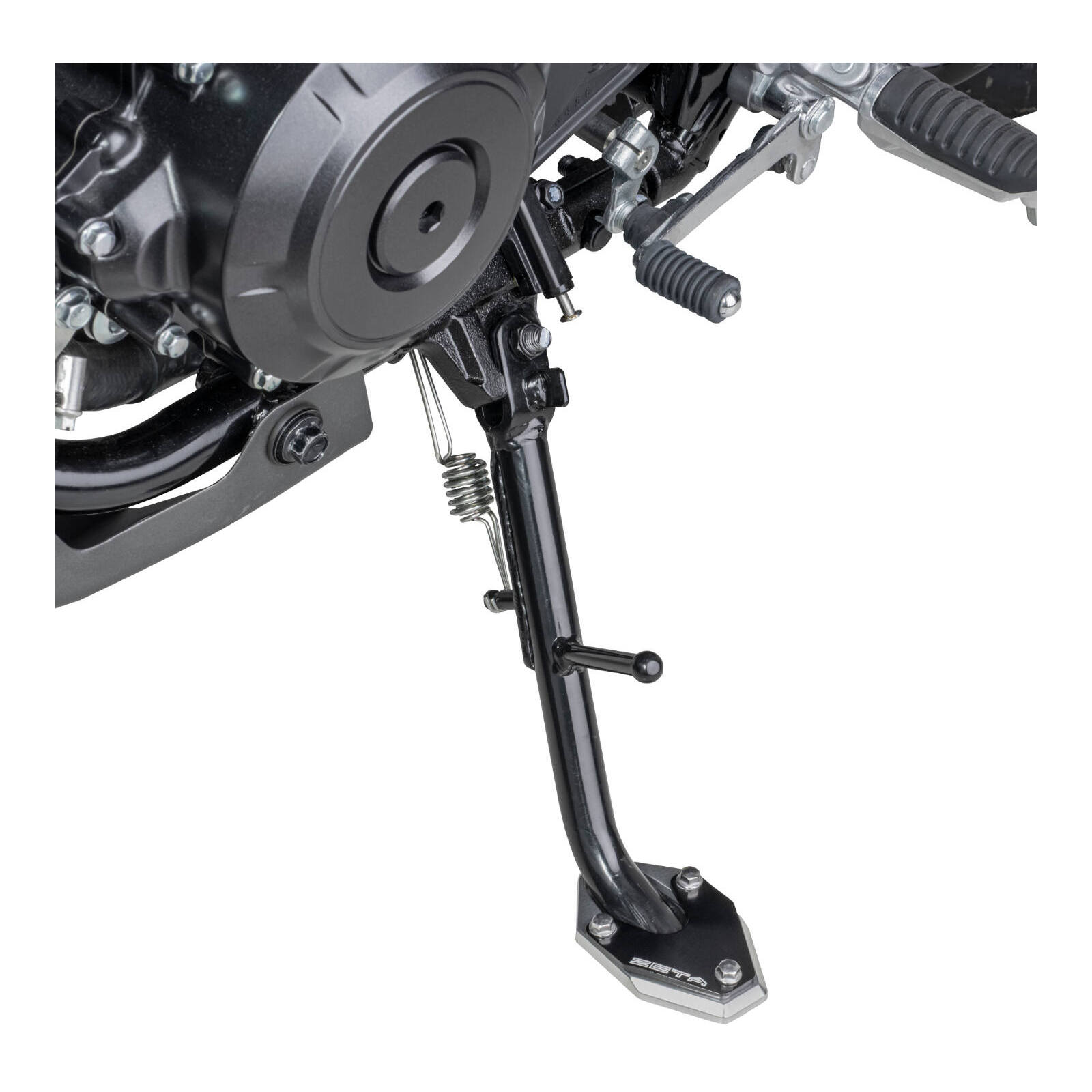 Zeta Side Stand Extender Black/Silver Suzuki V-Strom250 '17-, 1000 '14- - Image 2