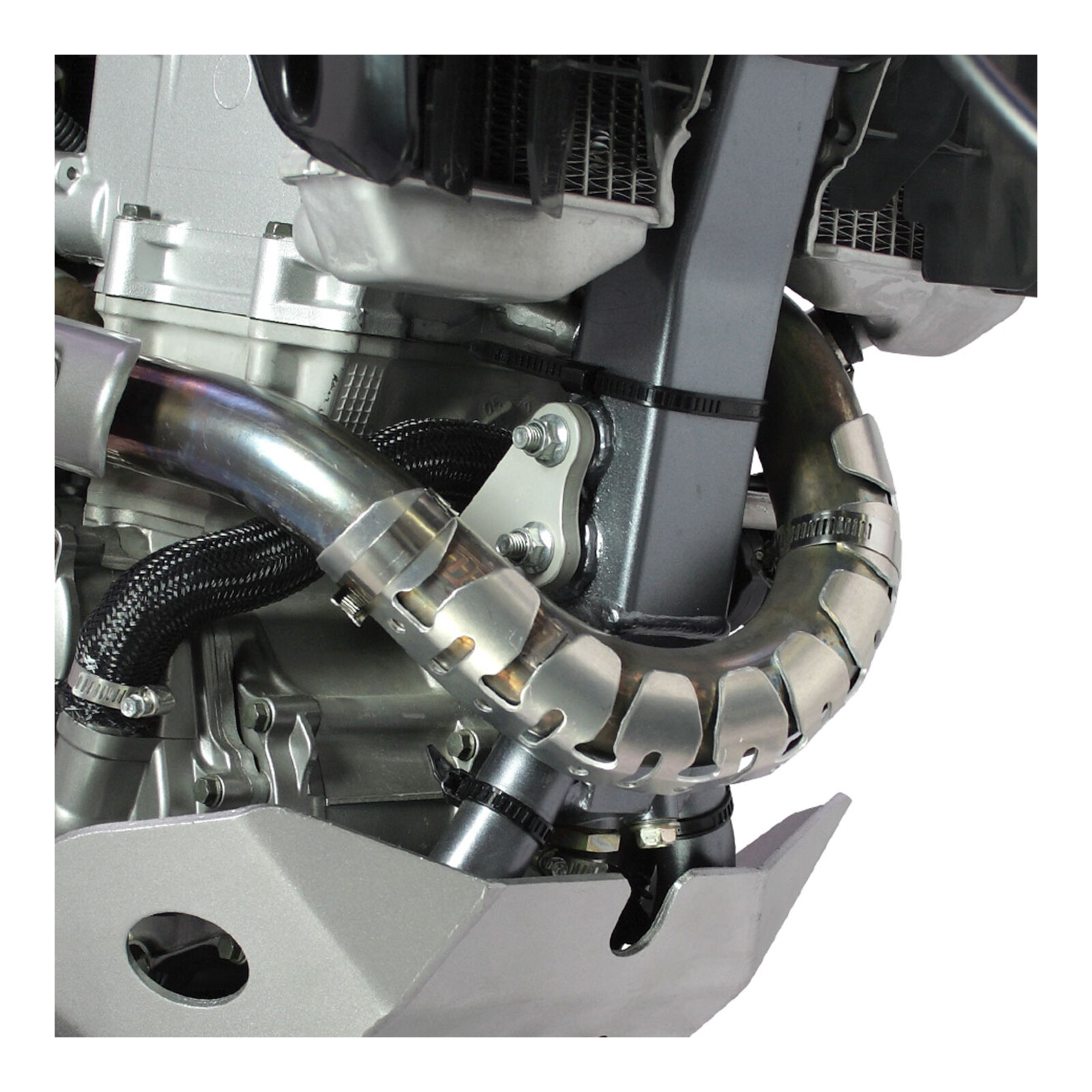 DRC Universal 4-Stroke Exhaust Pipe Guard - Titanium Color - Image 6