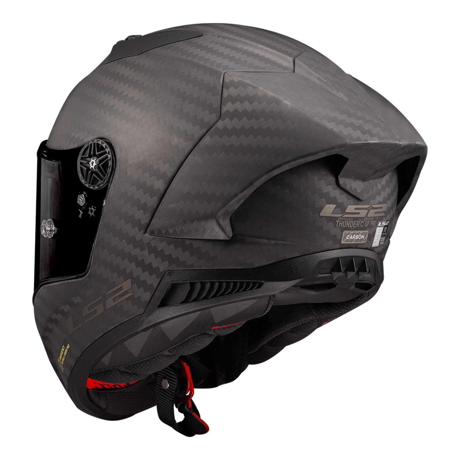 LS2 FF805 Thunder Carbon GP Pro FIM Road Helmet Matte Black - Image 4
