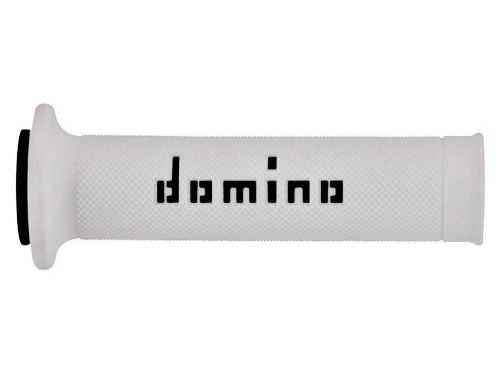 RACE GRIPS KNURL 120/125mm WHITE/BLACK OPEN