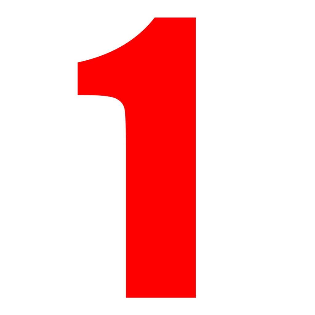 RACE NUMBER 6in VINYL #1 RED PKT of 10