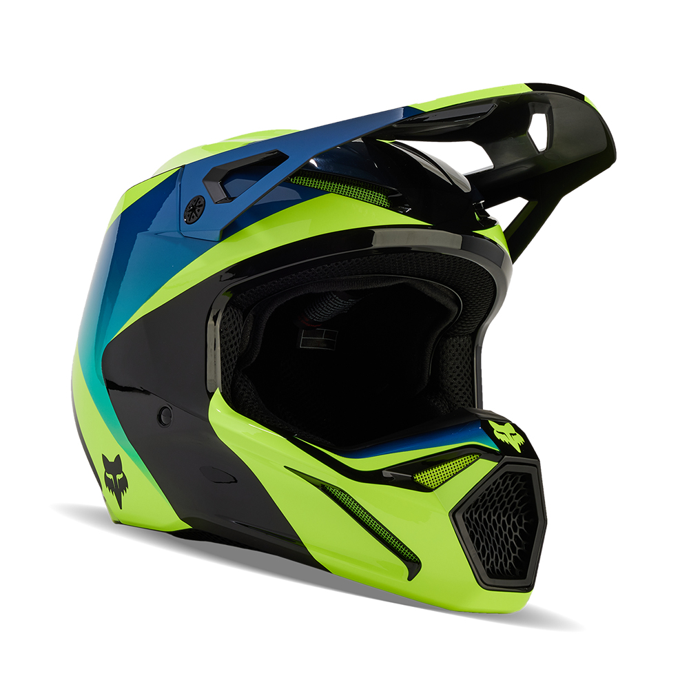 Fox V1 Streak Motocross Helmet Black/Yellow