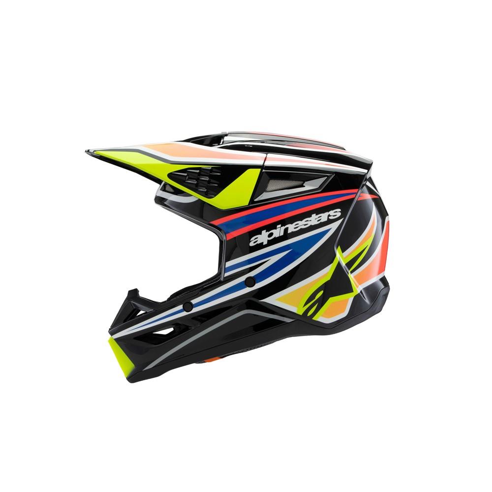 Alpinestars S-M3 Youth Motocross Helmet Wurx Black/Yellow Fluoro/Blue/Red Gloss