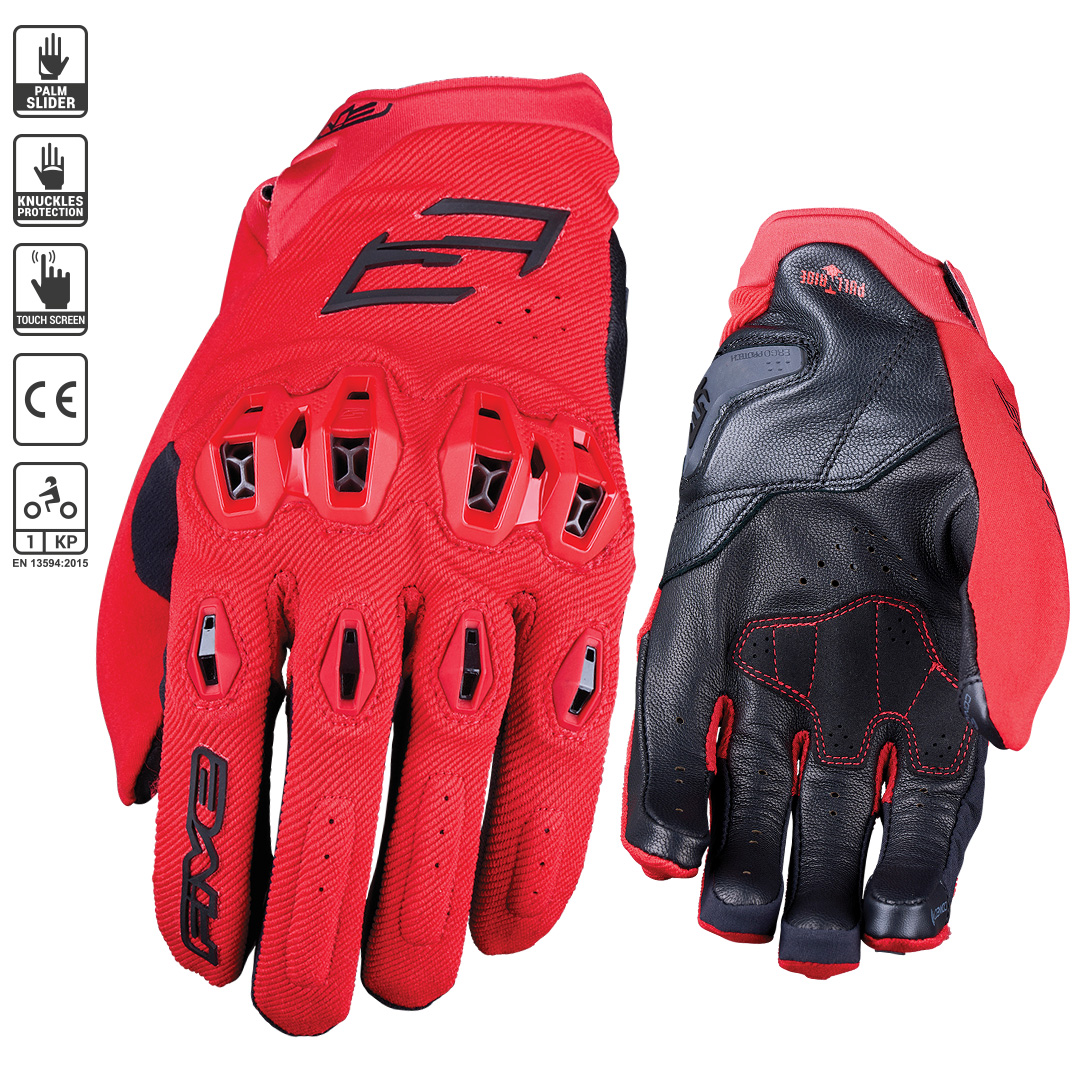 FIVE Stunt EVO 2 Road Gloves Red - Image 1