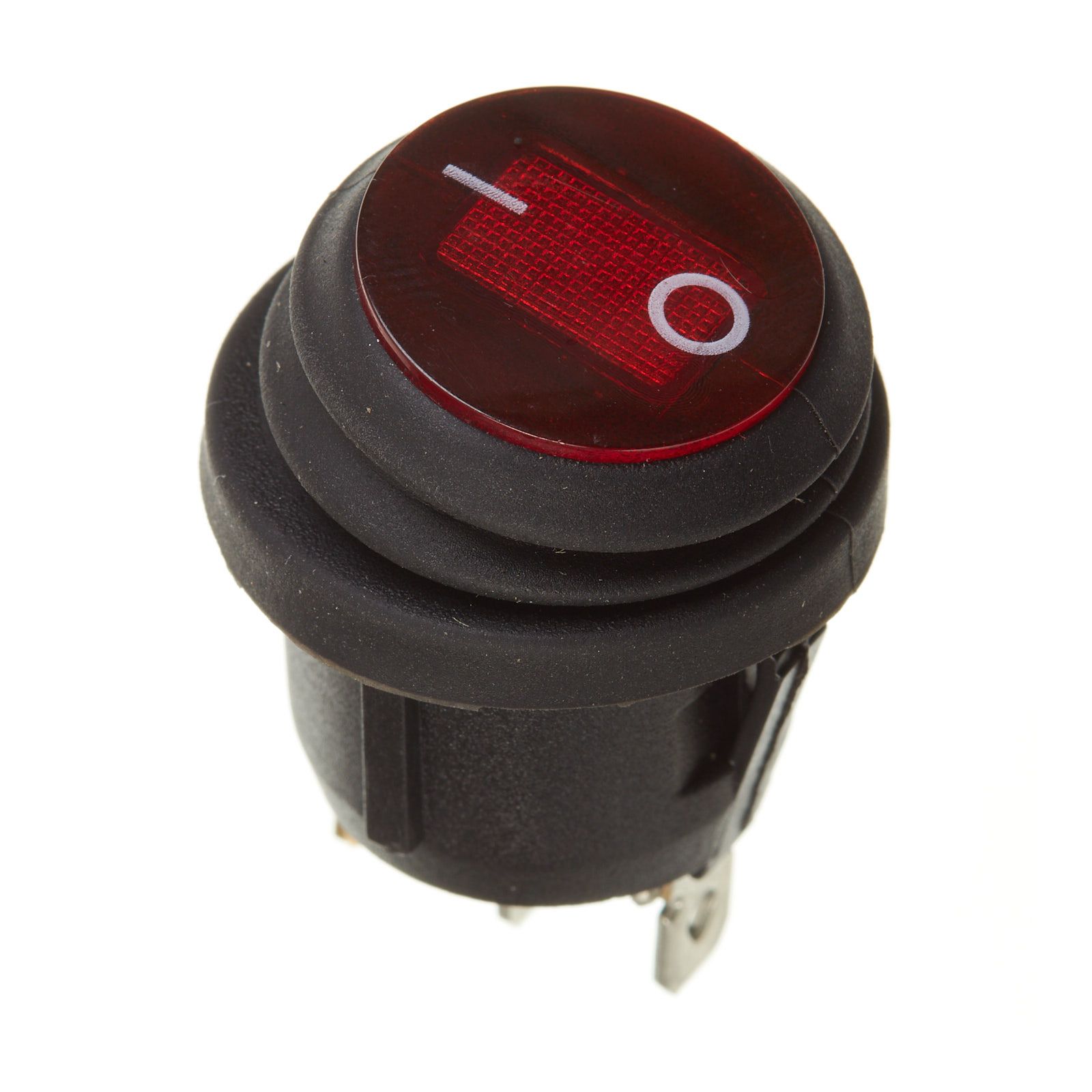 WHITES 12V ROCKER SWITCH ON-OFF RED WATERPROOF ROUND - Image 1