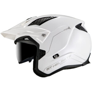 MT District SV Trials Helmet Gloss White - Image 2