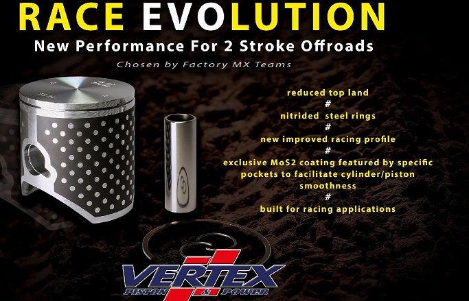 PISTON KIT VERTEX RACE EVOLUTION GASGAS MC65 2021 HUSQVARNA TC65 17-21 KTM 65SX 09-21 44.97MM