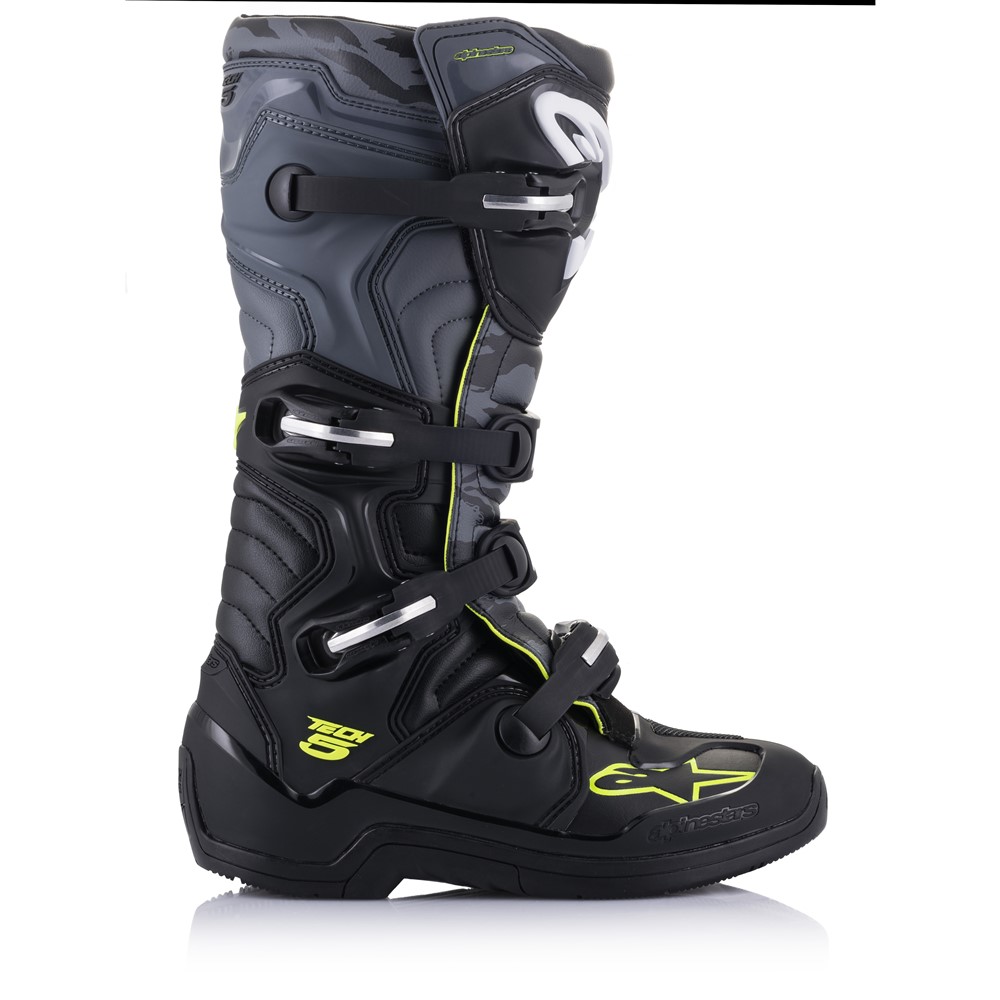 Alpinestars Tech-5 Black/Cool Grey/Yellow Fluoro Motocross Boots