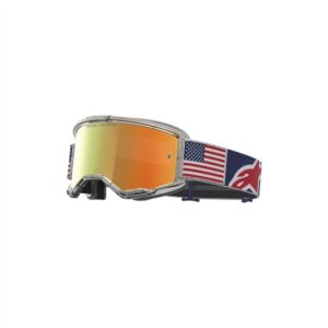 Alpinestars Limited Edition Vision 5 Fiftyfold Motocross Goggles Red/White/Blue Mirror Red Lens - Image 1