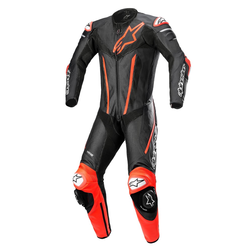 Alpinestars Fusion 1Pc Leather Suit Black/Red Fluoro